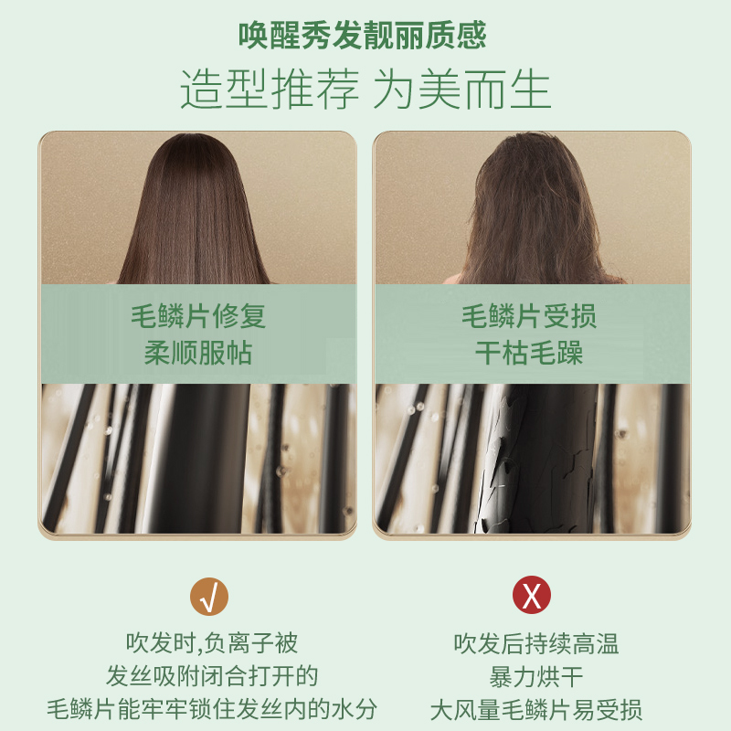 吹风机家用负离子护发宿舍用学生大风力发型师电吹风筒旗舰店H2