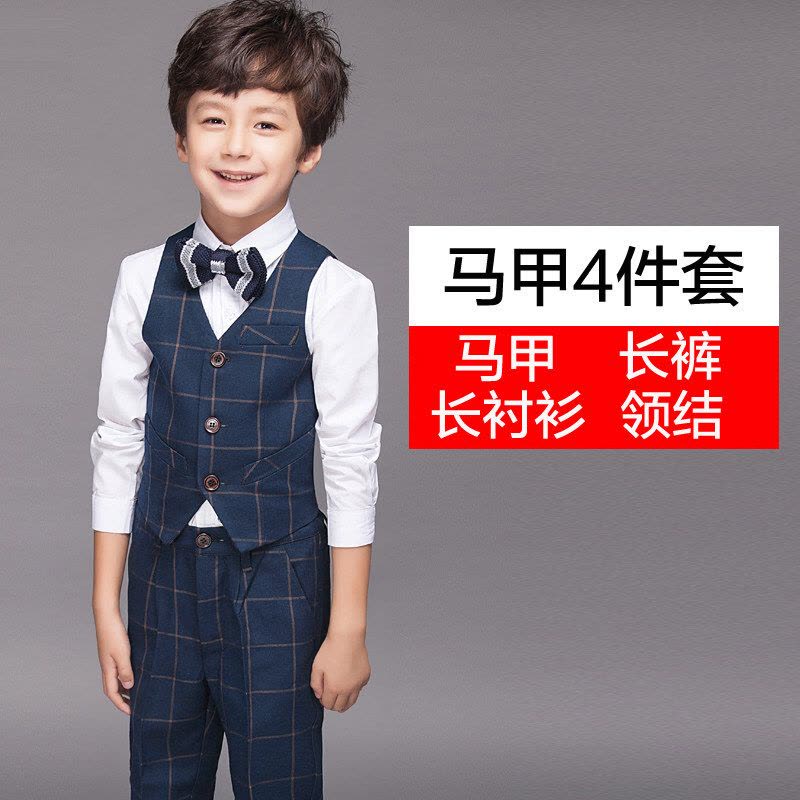 迪鲁奥(DILUAO)花童礼服男童短袖马甲套装演出服走秀钢琴表演服婚礼儿童中大童夏图片