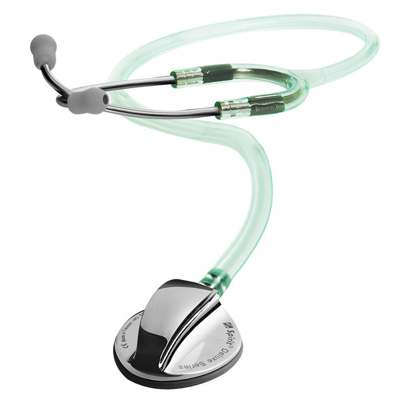 spirit听诊器儿科医生专用医用进口专业胎心孕妇心肺学生625透明绿