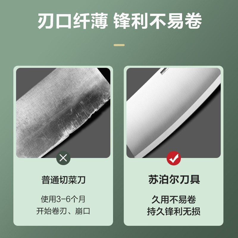 苏泊尔(SUPOR)切片刀·软胶柄180MM 黑灰 KE180BG1