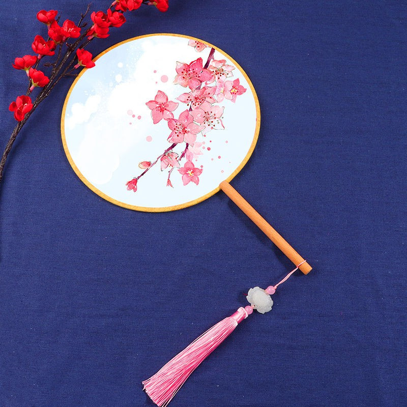 古风团扇装饰汉服古典女式圆形扇子闪电客蒲扇宫廷扇道具舞蹈配饰古装