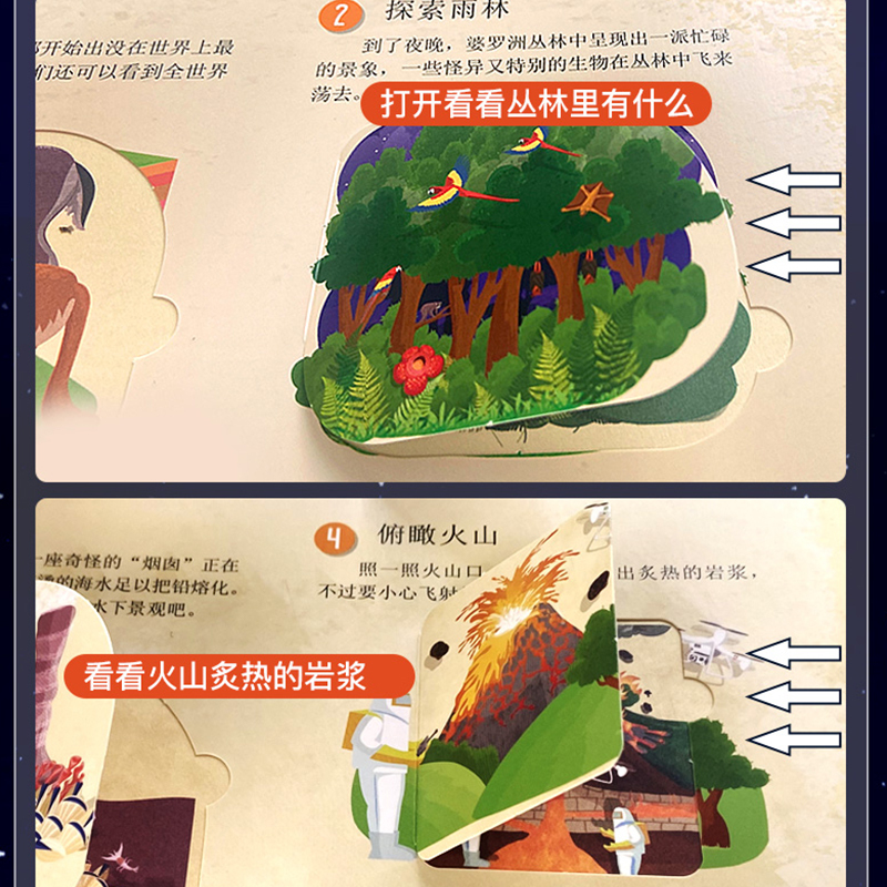 探秘自然 [正版]探秘自然 手电筒系列翻翻书揭秘系列 儿童3d立体书 青少年幼儿园科普百科知识大全自然科学书籍3-6-8