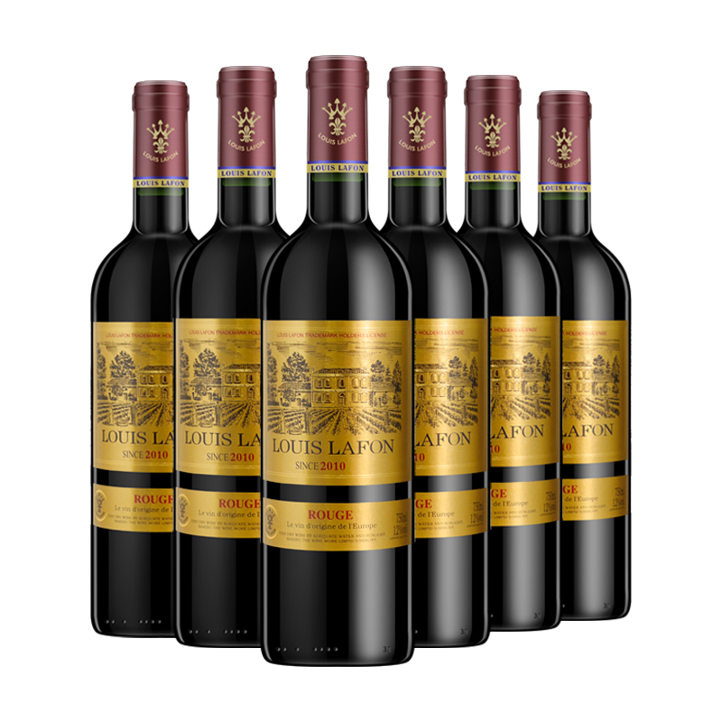 法国路易拉菲窖藏红酒2010年份礼盒装进口干红葡萄酒750ml6瓶整箱装