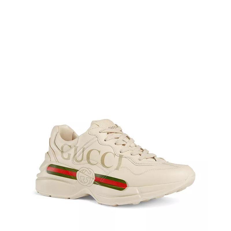 古驰gucci女鞋rhyton皮革厚底运动鞋运动休闲板鞋时尚百搭简约运动鞋