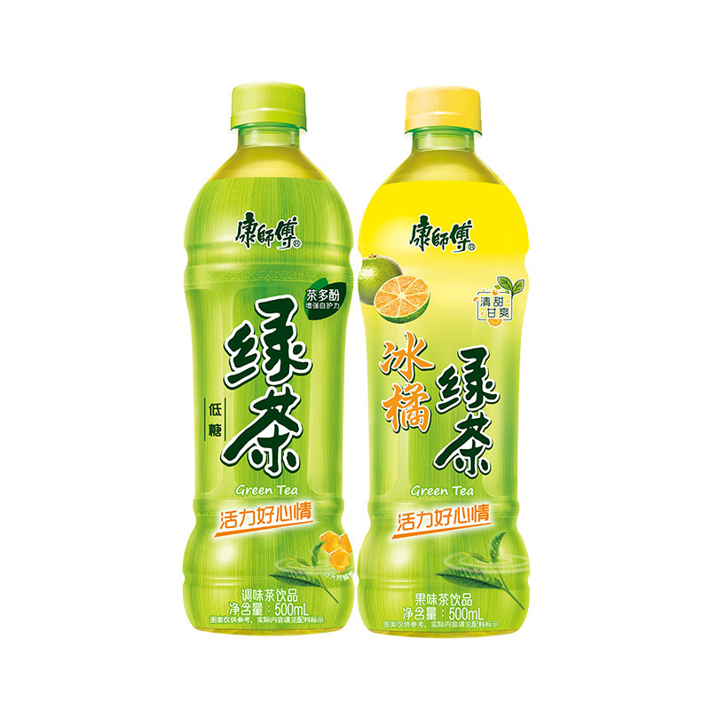 康师傅蜂蜜绿茶500ml*12瓶加赠冰橘绿茶500ml*3瓶 整箱装饮料