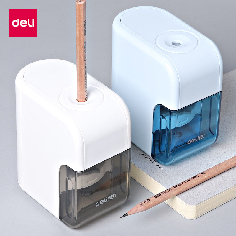 得力0714 电动削笔器学生男女卷笔刀电动削笔器文具办公乐素系列新品