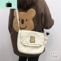 日系chic古着感可爱萝莉小熊软妹斜挎包韩国INS少女帆布差包NEWLAKE_945