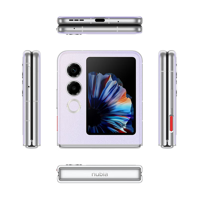 [全新]努比亚 Flip2 星光黑 8GB+256GB 天玑7300X 5G芯 折叠屏AI 时尚双卡5G手机