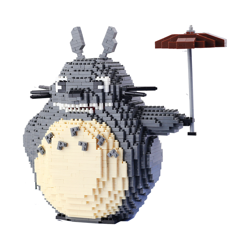 兼容乐高男女孩玩具迷你拼装微型钻石卡通漫画龙猫小颗粒积木88362可