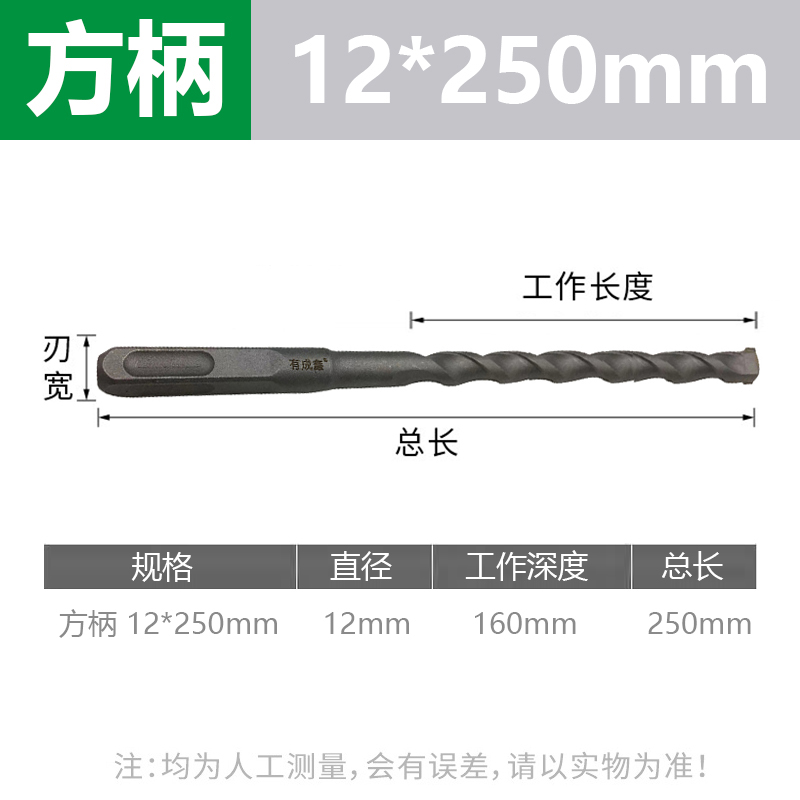 有成鑫 电锤钻头 方柄 12*250mm 支高清大图