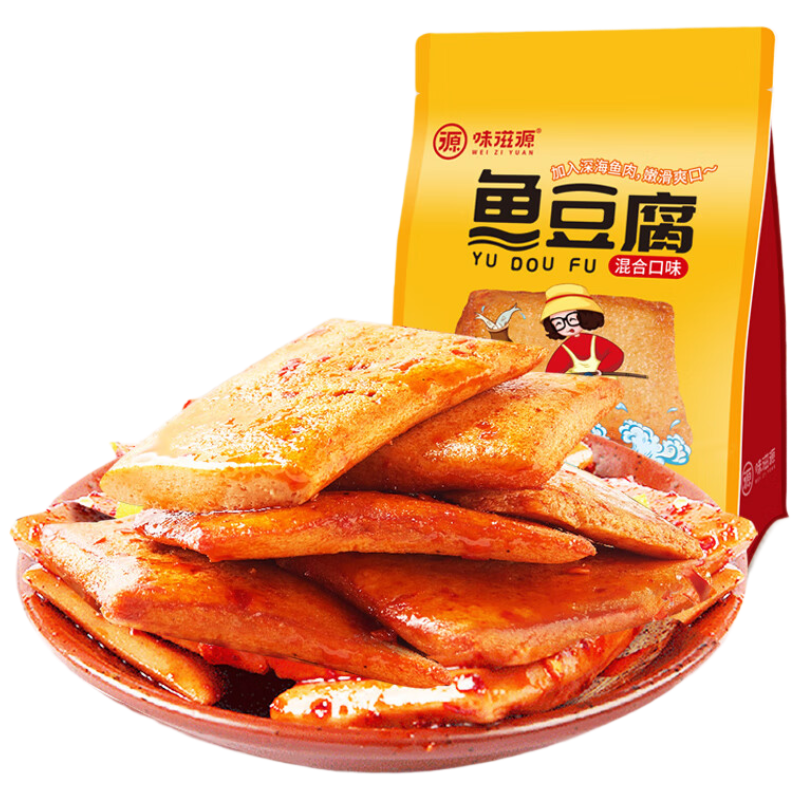味滋源 鱼豆腐零食豆干小吃休闲食品香辣豆腐干充饥夜宵 512g 袋