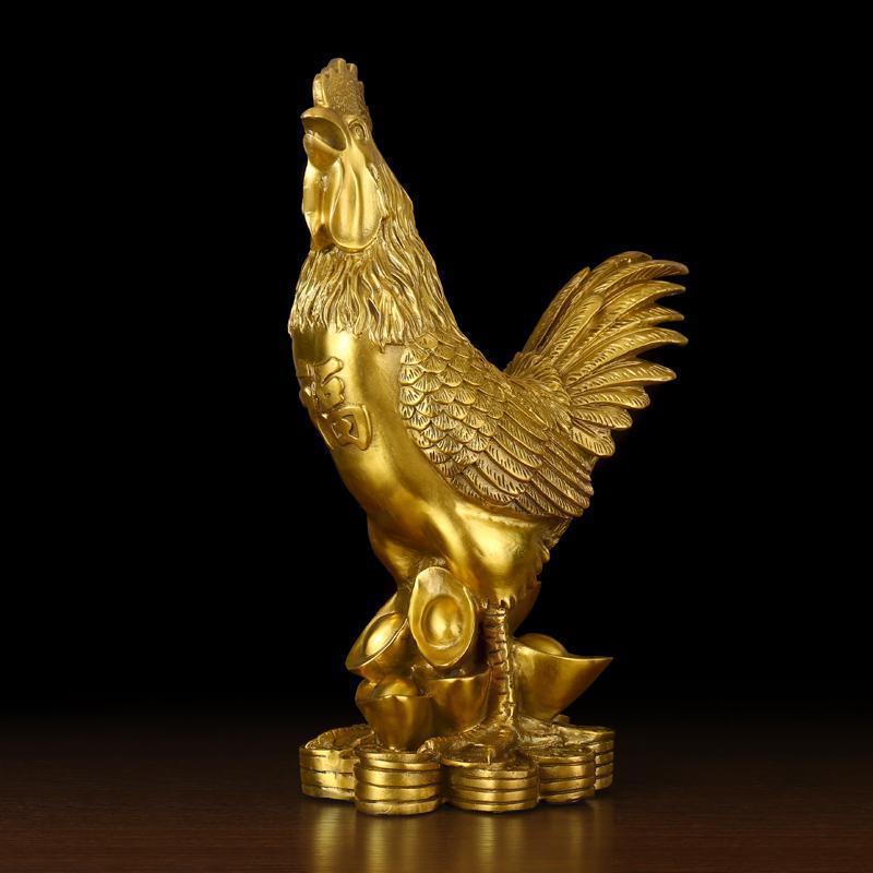 摆件纯铜大号风水生肖鸡金鸡公鸡客厅卧室装饰工艺品_502_815