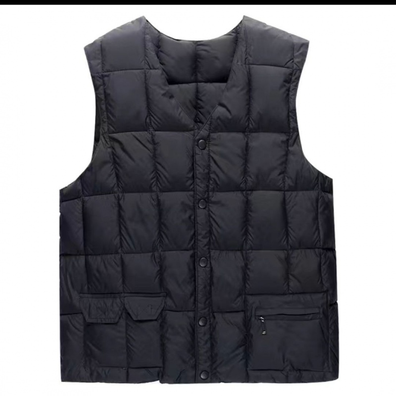 中老年马甲男秋冬羽绒棉马甲大码棉男士马夹中年男坎肩背心 4xL(150一170斤) 黑色