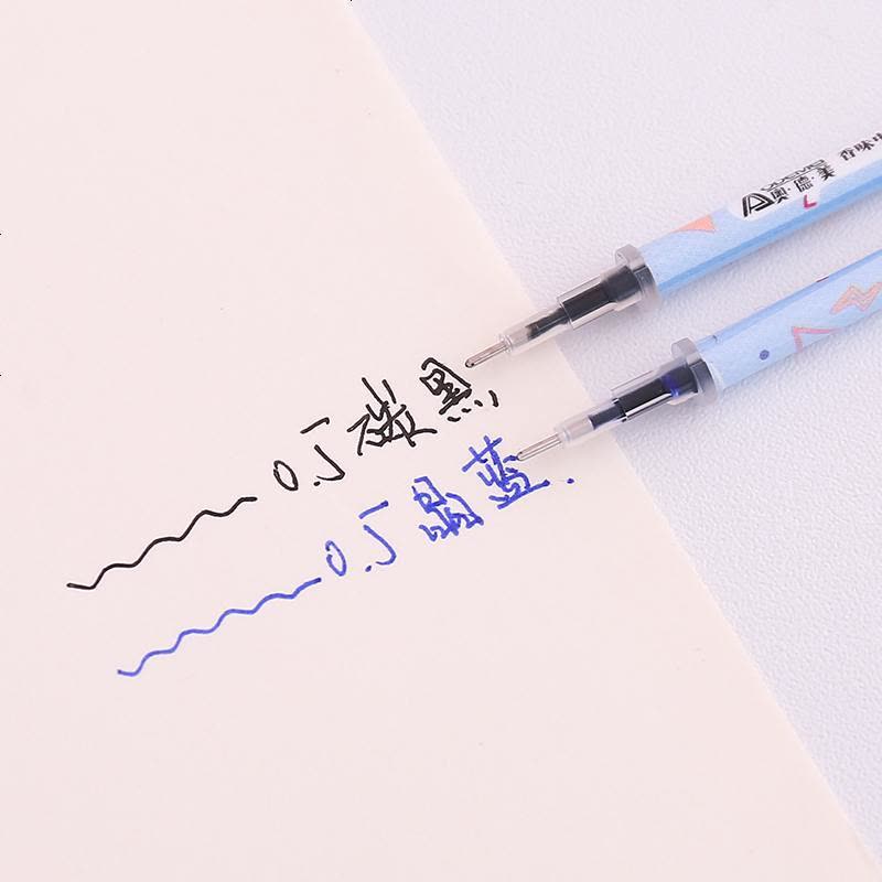 黑色中性笔芯 0.5水笔芯20支盒装0.38全针管子学生用蓝色替芯 草莓女孩 0.38mm碳黑 [20支/盒图片