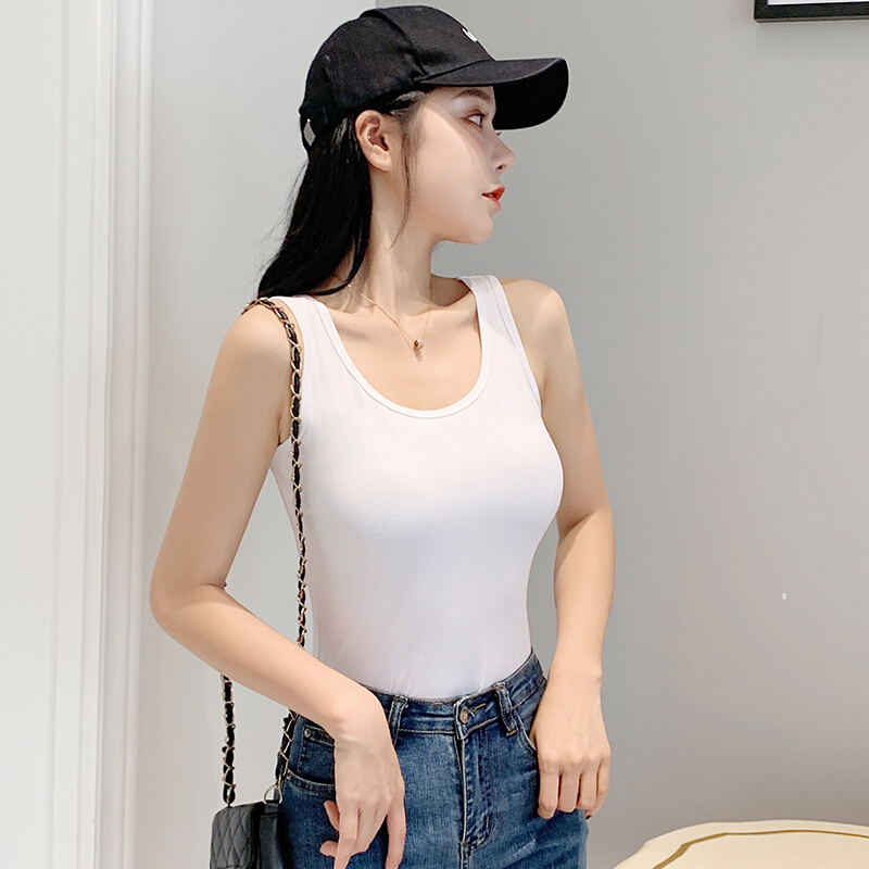 波迷娜(BOMINA)吊带背心女夏季性感外穿百搭显瘦小吊带潮吊带背心女2021新款棉黑色韩版修身百搭休闲内搭春夏性感上衣