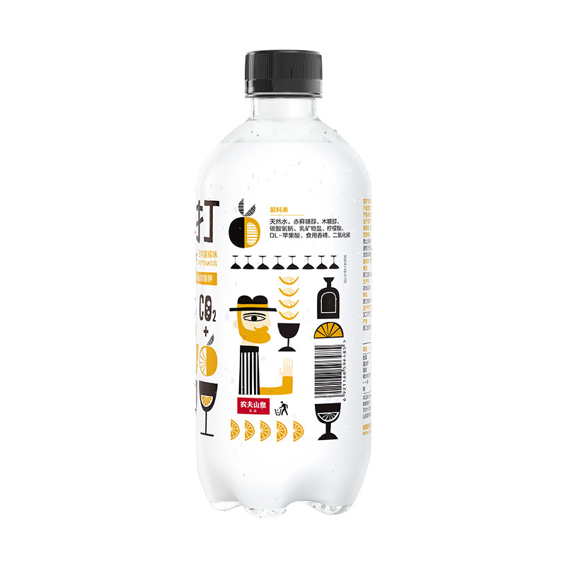 农夫山泉苏打气泡水饮品日向夏橘味500ml*15纸箱装