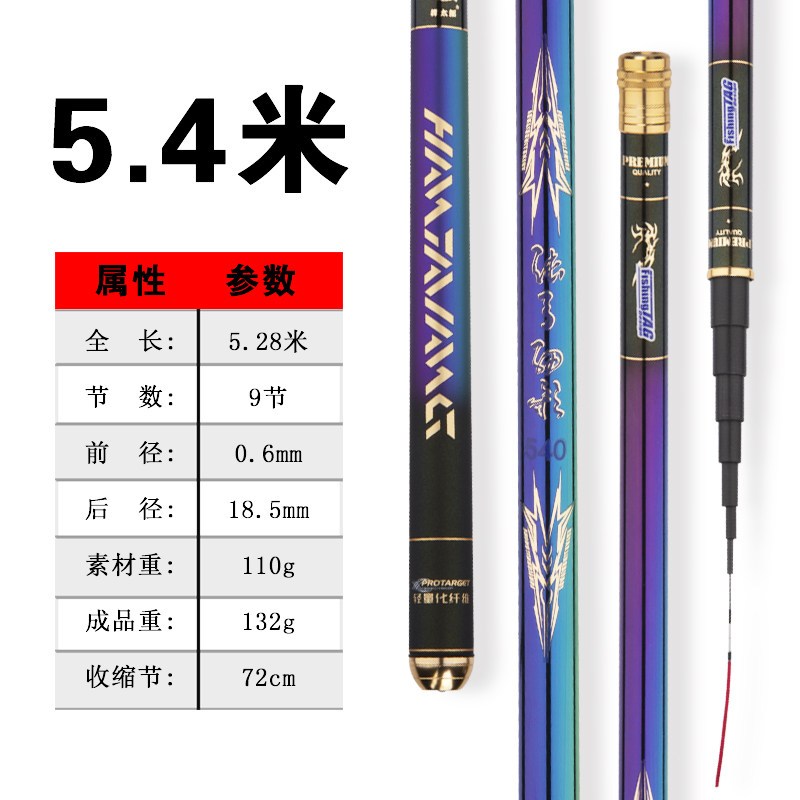 捍太郎溪流竿碳素54米63超硬超轻短节鱼竿手竿钓竿视频