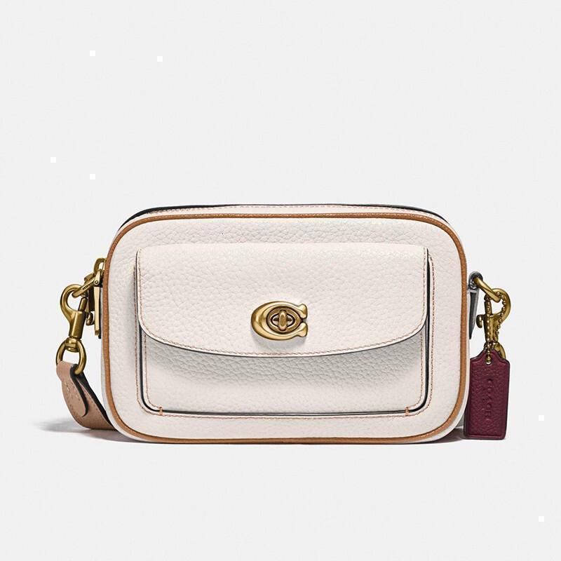 coach 蔻驰女包 拼色willow系列相机包小方包 时尚简约女士单肩斜挎包
