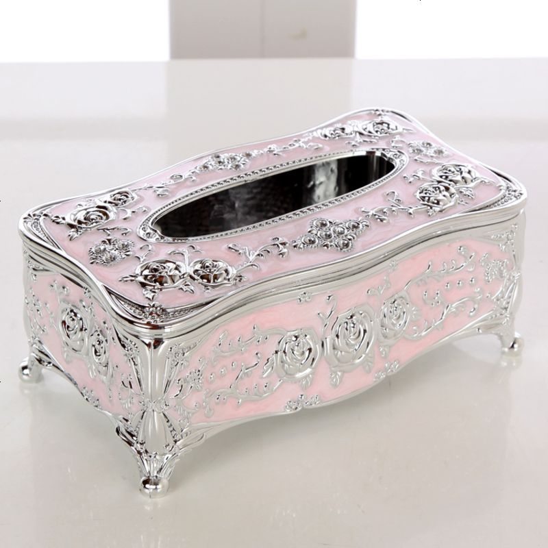 艺嘉赫欧式纸巾盒高档抽纸盒客厅家用餐桌纸巾盒酒店宾馆塑料纸抽盒