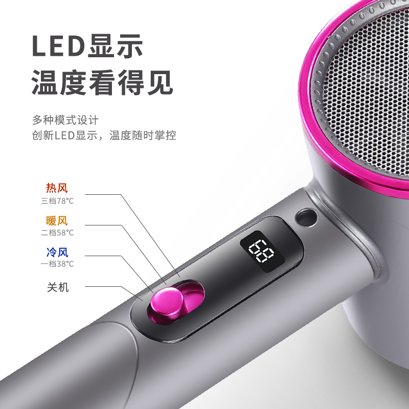 荣事达高速吹风机负离子护发速干大风力不伤发家用恒温电吹风筒高清大图