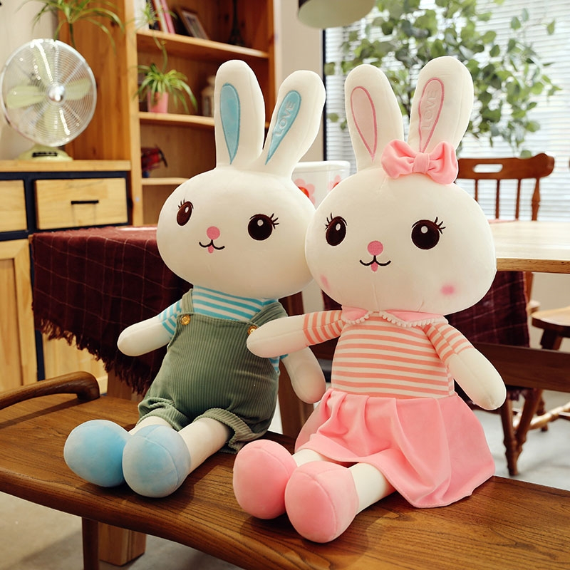 兔子毛绒玩具智扣小白兔玩偶布偶娃娃女可爱睡觉公仔床上安抚抱枕女孩
