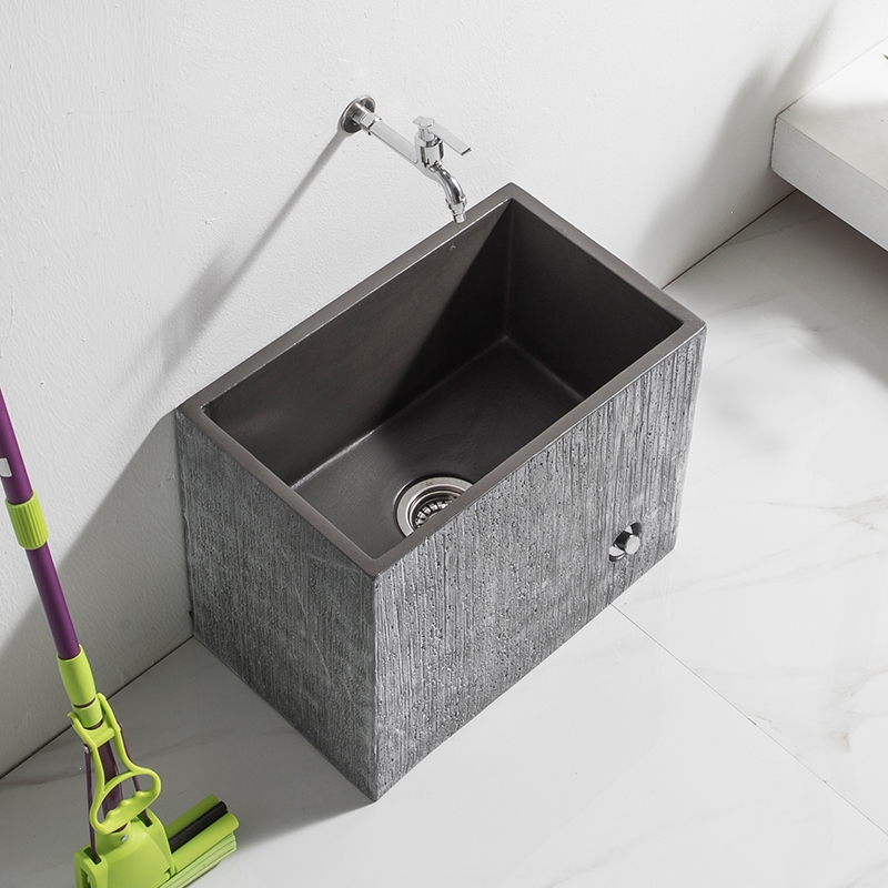 人造石拖把池纳丽雅家用阳台卫生间墩布落地式水池长方形陶瓷水槽