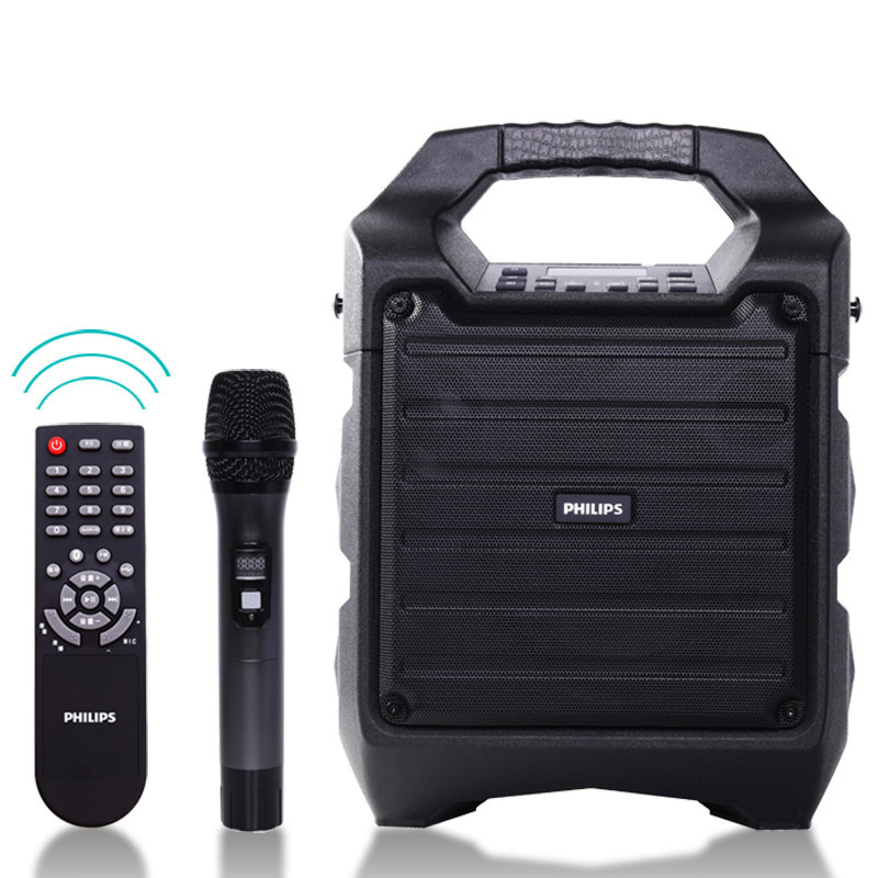 飞利浦SD55音响户外音箱K歌带无线话筒广场舞跳舞演出大音量手提户外音箱高清大图