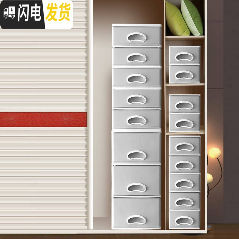 三维工匠桌面收纳柜多层抽屉式收纳盒塑料储物箱整理箱化妆品收纳盒文具。高清大图