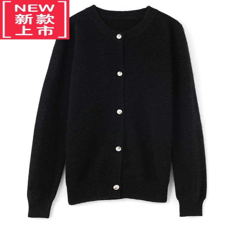 可莉允新款儿童纯开衫V领秋季男童针织开衫纽扣女童纯色打底毛衣图片