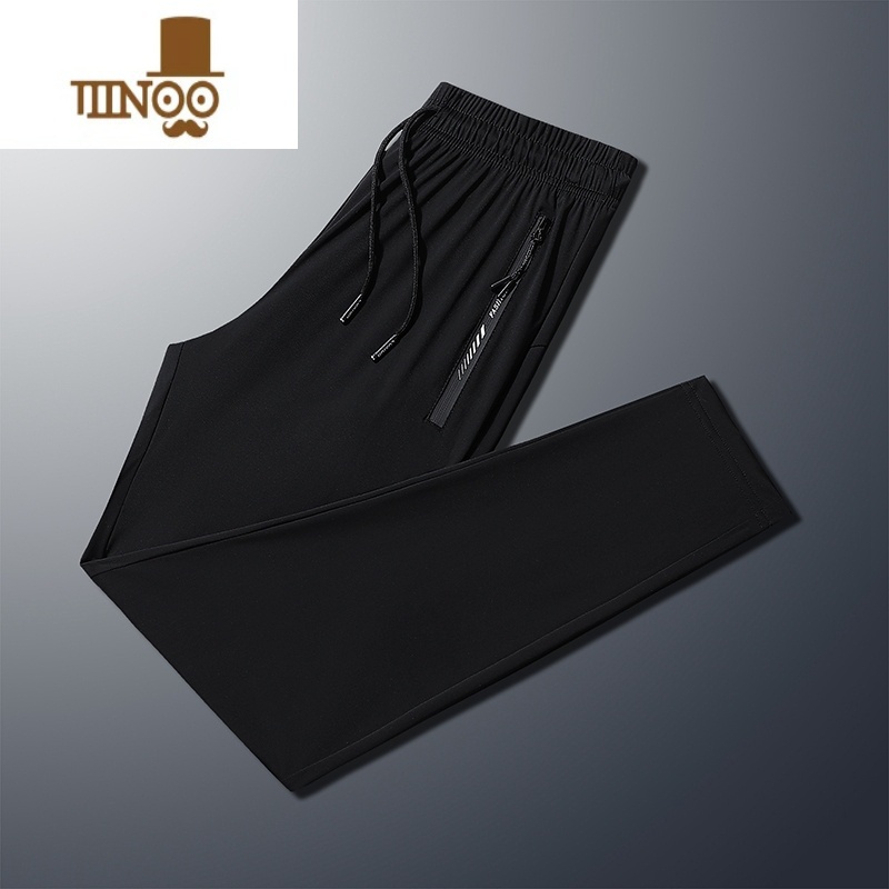 YANXU加肥加大码长裤子男夏季超薄款胖子300斤弹力速干冰丝休子款闲速高清大图