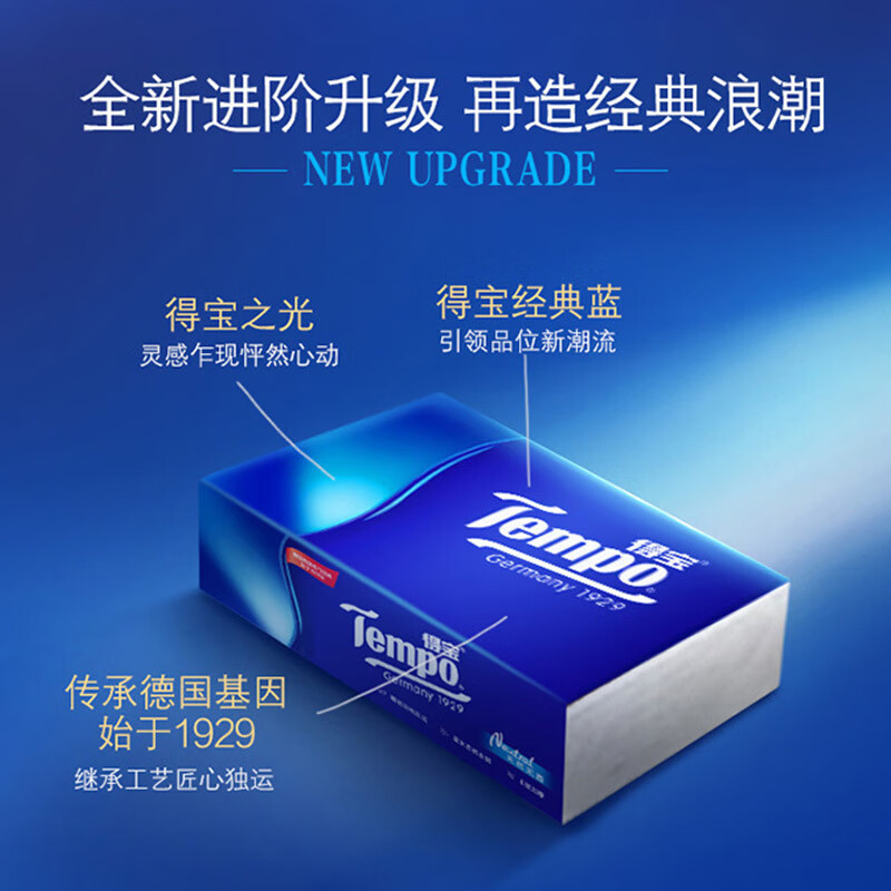 立白得宝(TEMPO)抽纸 经典无香90抽*1包 餐巾纸 纸巾 卫生纸