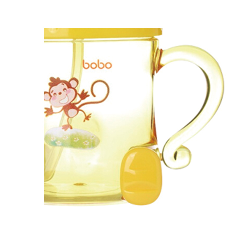 乐儿宝（bobo）卡通PP学饮杯吸管杯 聪明猴180ml 适用年龄6个月以上 水杯水壶 LB111带手柄