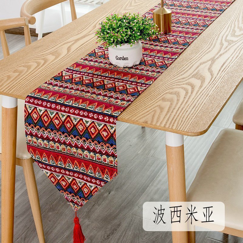 北欧桌旗 棉麻家用桌布电视柜长桌旗欧式茶几现代简约轻 波西米亚 30*140cm(适合80-100cm左右桌子茶几柜子)