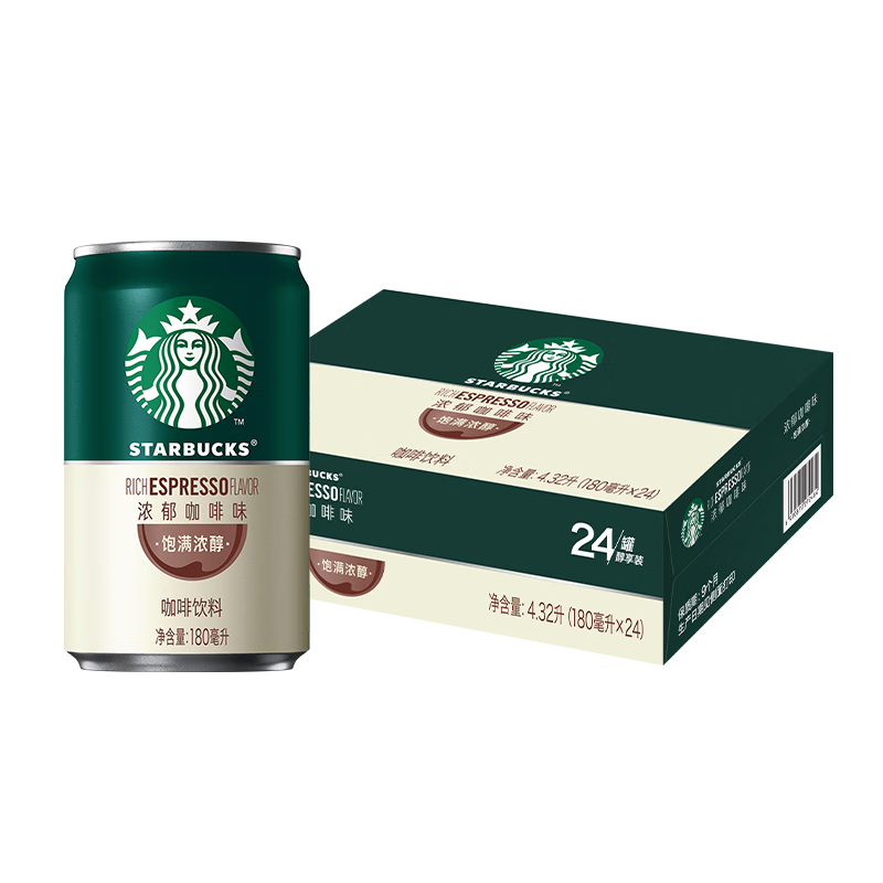 星巴克VIA 星倍醇意式浓缩180ml*24罐