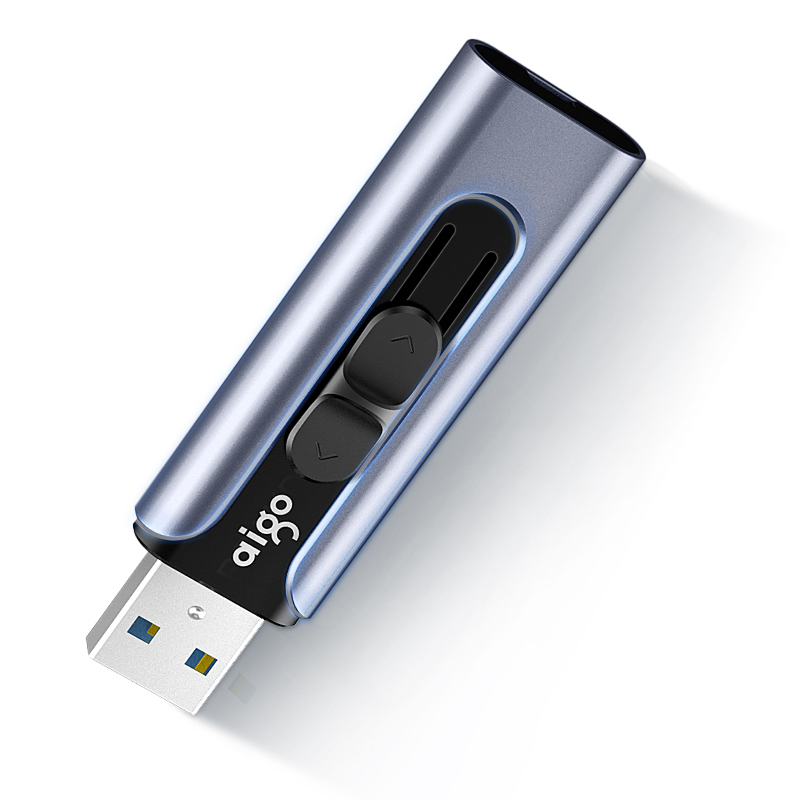 爱国者(aigo)64GB USB3.0 U盘 U335金属推拉款 蓝色 时尚高速