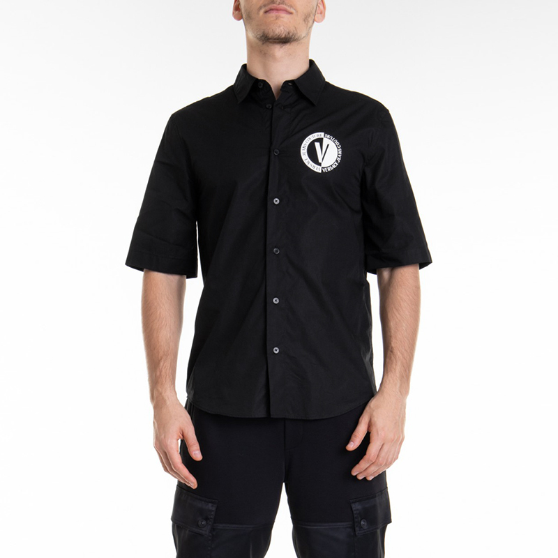 范思哲 versace jeans couture 男士棉质休闲短袖衬衫74galy11 cn002