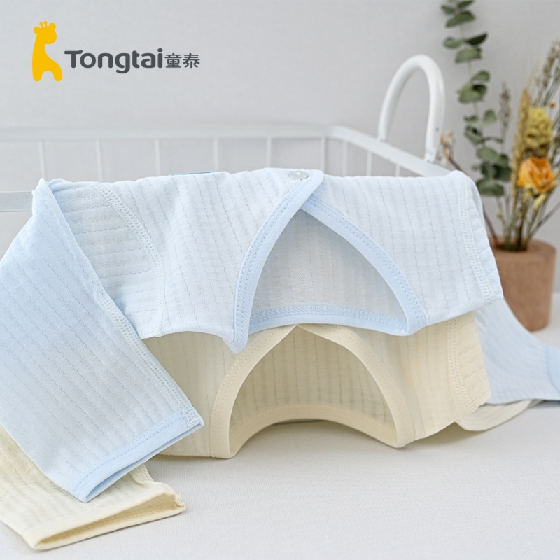 童泰(TONGTAI)夏季款3-18月婴幼儿男女宝宝衣服纯棉轻薄短袖家居袍对开睡袍儿童家居袍/睡袍