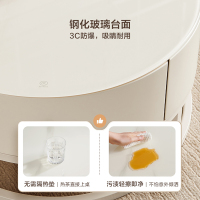 全友家居现代奶油风茶几圆形小桌子 简约客厅矮桌茶台置物边几