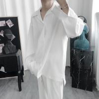 白衬衫男禁欲港风高级感长袖衬衣夏季冷淡风休闲潮流痞帅外套薄款 白色衬衫 [单件] M [收藏关注套装送项链]