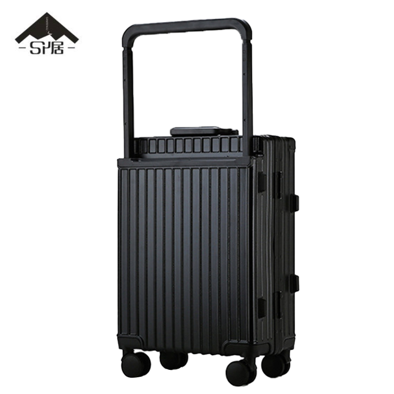 三人居旅行箱拉杆箱行李箱黑色24寸SRJ113/套高清大图