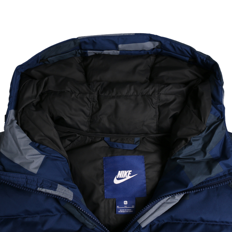 耐克(NIKE)男冬季保暖防风鸭绒衣连帽羽绒服 863790-497