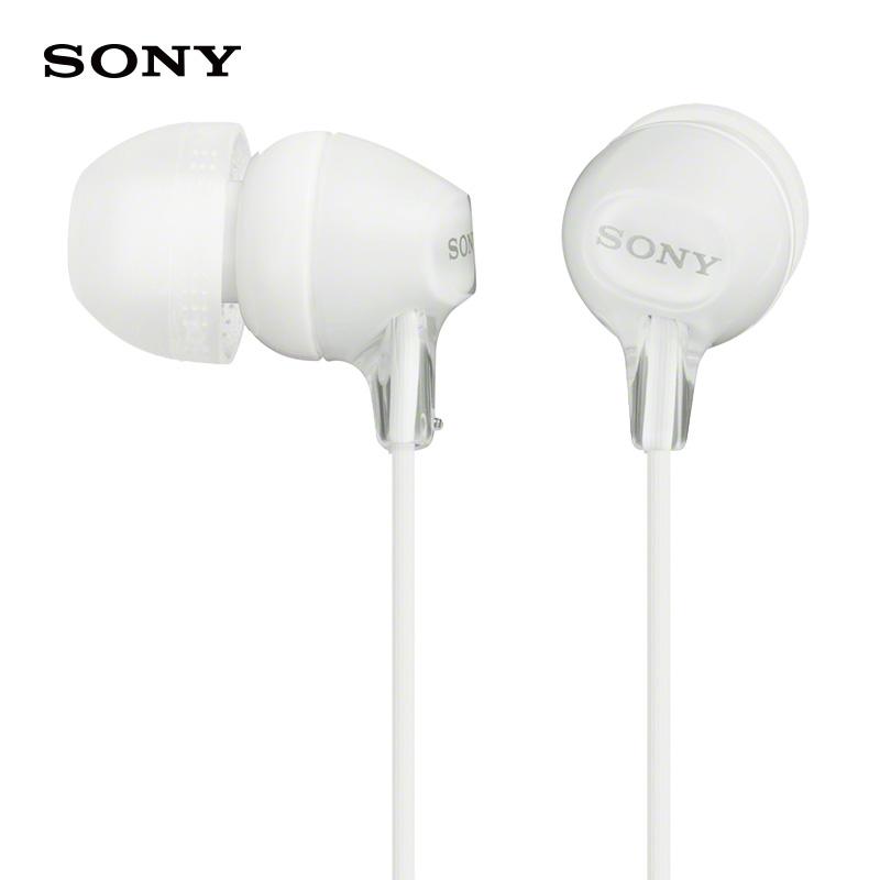 索尼(SONY) MDR-EX15LP 耳机入耳式重低音手机通用电脑音乐耳塞 白色