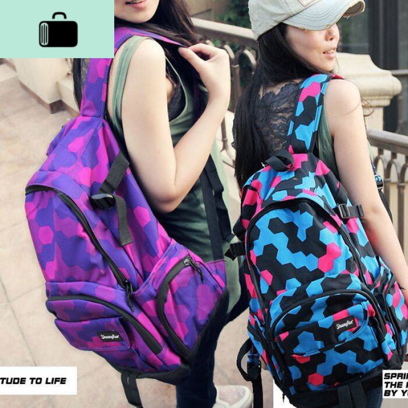 书包女学生韩版初中高中小学生书包男潮流旅行双肩包女大容量背包NEWLAKE高清大图