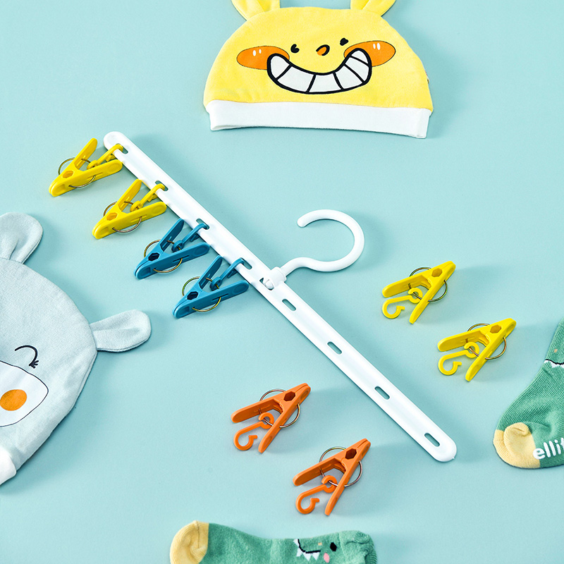 JEKO&JEKO袜夹晾衣架阳台晾衣架晒袜子神器多功能可折叠伸缩内衣内裤夹高清大图