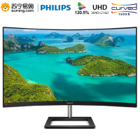 飞利浦(PHILIPS)31.5英寸 4K/UHD超高清 1500R曲面 120.5%sRGB广色域 三边微边框 影音娱乐电脑显示器 328E1CA