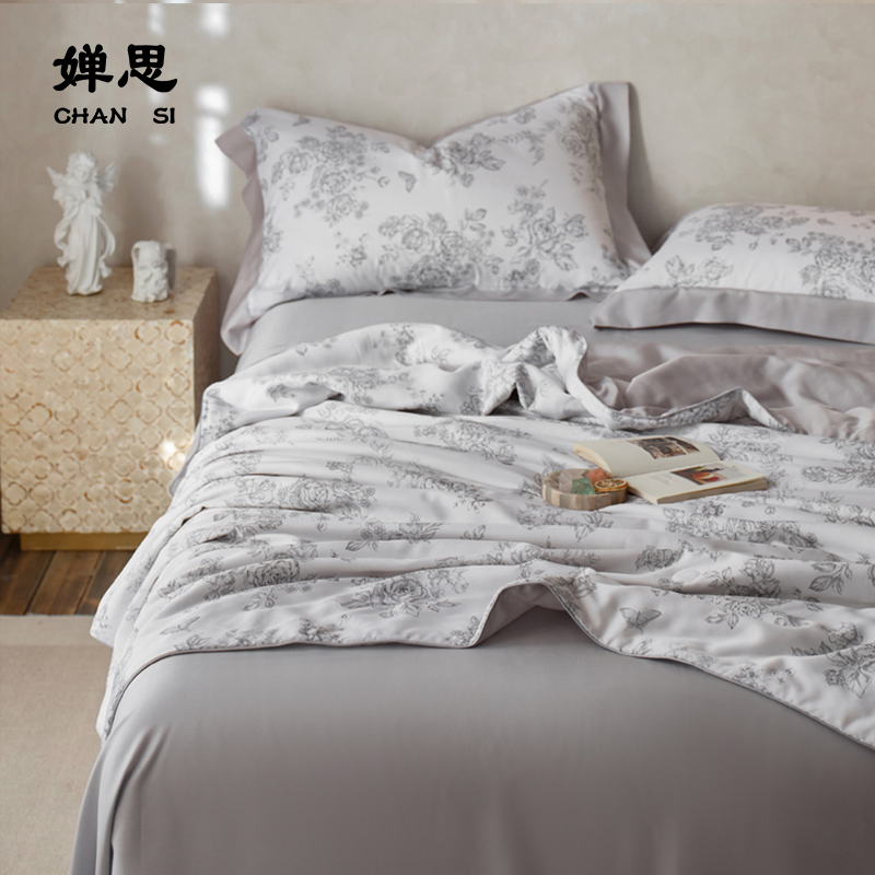 婵思 莱赛尔数码印花夏被 洛林灰高清大图