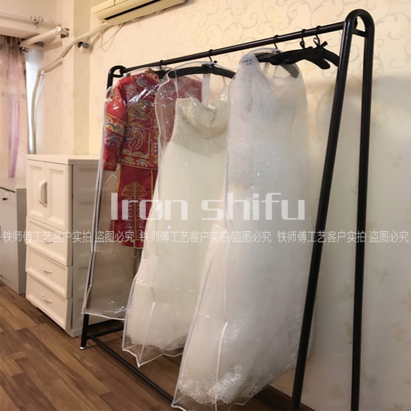 铁艺挂婚纱衣架展示架 女装店货架落地式礼服 衣服架子服装店晾晒架 三维工匠 120长*45宽*180高高清大图