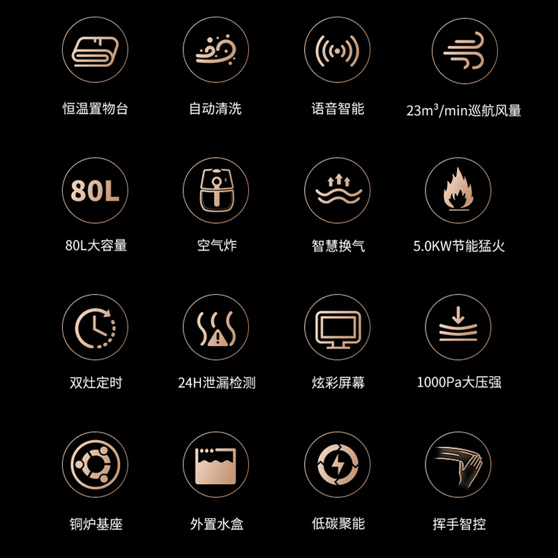 美大集成灶蒸烤一体式S909-ZK(970DZK)变频降噪油烟机灶具烟灶大火力升级挥手智控烟灶套装 液化气高清大图