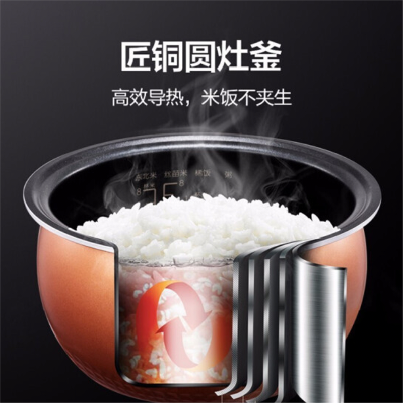 智能电饭煲家用 24小时预约可拆盖洗 圆灶釜内胆 一键柴火饭 快速饭电饭锅