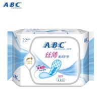ABC卫生护垫丝薄透气棉柔亲肤清凉舒爽KMS健康配方163MM 22片